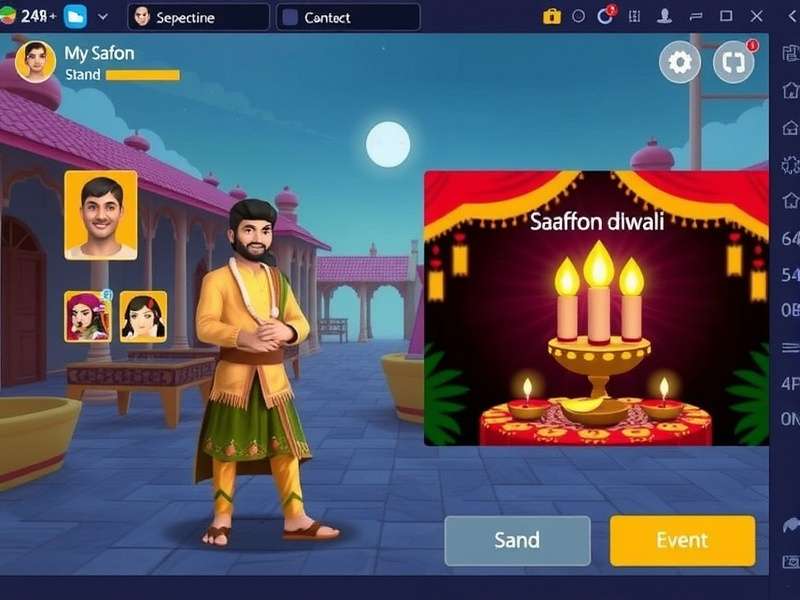 Saffron Surge Star event screen showing Diwali festival celebration